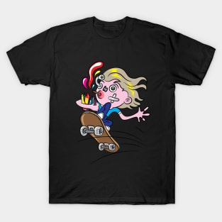Skateboarder Cartoon T-Shirt